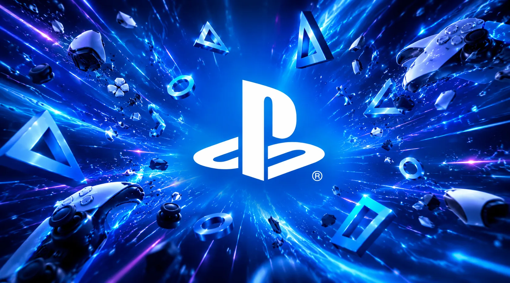PlayStation fond bleu